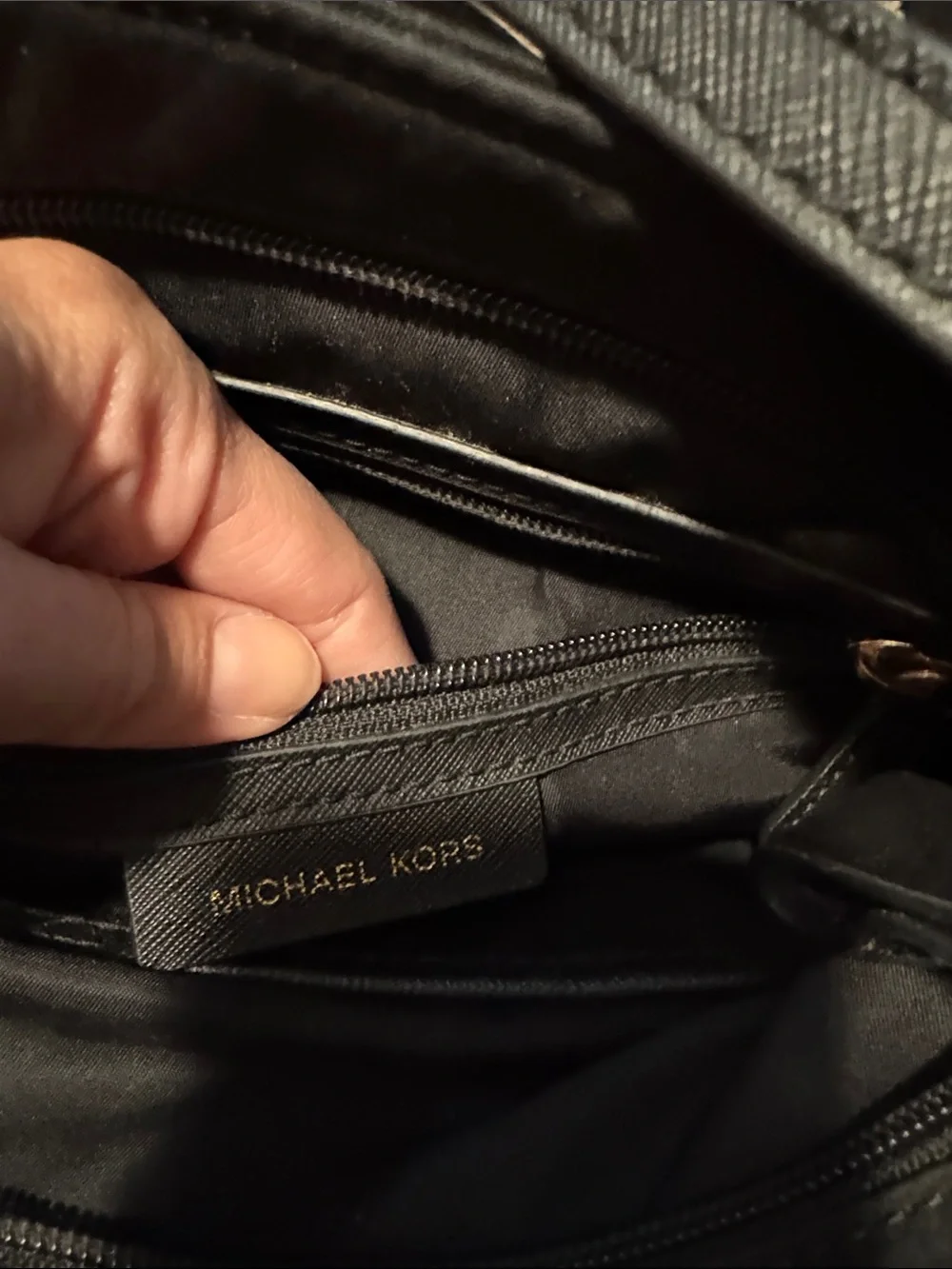 Michael Kors Black Nylon Messenger with Gold Accents